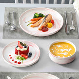 Luna Marble Grey 12 Piece Dinnerware Set