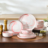 Luna Marble Blue 12 Piece Dinnerware Set
