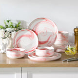 Luna Marble Blue 24 Piece Dinnerware Set for 8