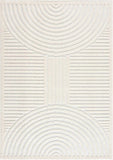 Deron White Washable 3D Rug