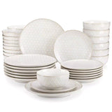 Lydia 32 Piece Antique White Dinnerware Set