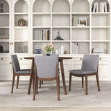 Laura Light Grey Linen Solid Wood Dining Chair (Set Of 2)