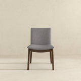 Laura Light Grey Linen Solid Wood Dining Chair (Set Of 2)