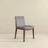 Laura Light Grey Linen Solid Wood Dining Chair (Set Of 2)