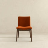 Laura Burnt Orange Velvet Solid Wood Dining Chair (Set Of 2)