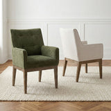 Lawrence Modern Upholstered Dining Chairs with Arms (Set of 2)