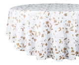 White TableCloth - Metallic Printed