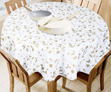 White TableCloth - Metallic Printed