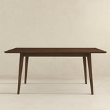 Levi Modern Style Solid Wood Rectangular Walnut Top Dining Table 63"