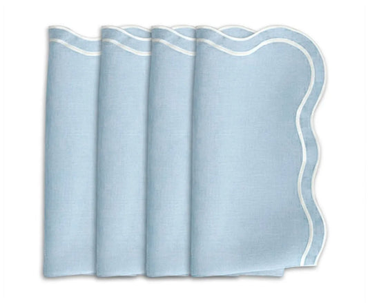Light Blue Scallop Border Napkins