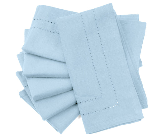 Light Blue Napkins - Double Hemstitch
