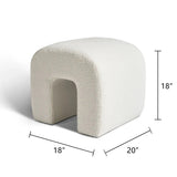 Lily 18'' Beige Boucle Upholstered Waterfall Ottoman (1-Piece)