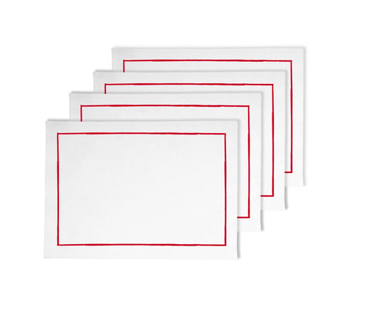 Embroidery Placemats - Red Fabric Placemats