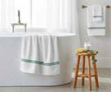 Green Striped Towels - Bath Towels