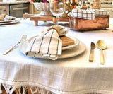Striped linen Napkins - Black