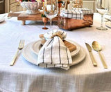 Striped linen Napkins - Black