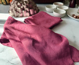 Magenta Pink Linen Dish Towels