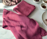 Magenta Pink Linen Dish Towels