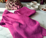 Magenta Pink Linen Dish Towels