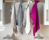 Magenta Pink Linen Dish Towels