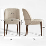 London Upholstered Solid Wood Full Back Dining Chair (Set of 4)