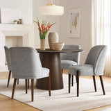 London Upholstered Solid Wood Full Back Dining Chair (Set of 2)