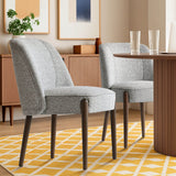 London Upholstered Solid Wood Full Back Dining Chair (Set of 4)