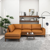 London Premium Genuine Leather Sectional Sofa Left Facing