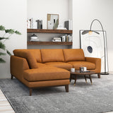 London Premium Genuine Leather Sectional Sofa Left Facing