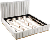 Lucia Upholstered Bed - Stylish Linen Textured Fabric, Deep Channel Tufting & Solid Wood Base Design