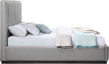Lucia Upholstered Bed - Stylish Linen Textured Fabric, Deep Channel Tufting & Solid Wood Base Design