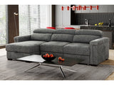 Lucious Gray Double Slider Power Sectional Sofa w/ Storage LAF Chaise