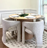 Khloe Modern Chenille Dining Chair with Arms (Set of 6)