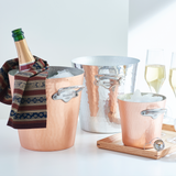 Mauviel M'30 Hammered Copper Champagne Bucket with Brass Handles,