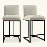 Mason 25" Modern Metal Frame Upholstered Counter Stool (Set of 2)