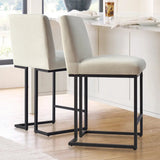 Mason 25" Modern Metal Frame Upholstered Counter Stool (Set of 2)