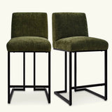 Mason 25" Modern Metal Frame Upholstered Counter Stool (Set of 2)