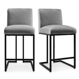 Mason 25" Modern Metal Frame Upholstered Counter Stool (Set of 2)