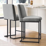 Mason 25" Modern Metal Frame Upholstered Counter Stool (Set of 2)