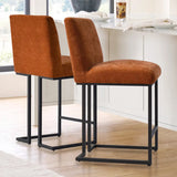 Mason 25" Modern Metal Frame Upholstered Counter Stool (Set of 2)
