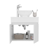 Manchester Free-Standing Bathroom Vanity Console Designed for Vessel Sink Integration Modern Style Featuring Ample Storage with Two Smooth Pull-Out Utility Drawers and One Open Display Shelf