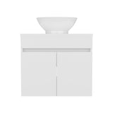 Manchester Free-Standing Bathroom Vanity Console Designed for Vessel Sink Integration Modern Style Featuring Ample Storage with Two Smooth Pull-Out Utility Drawers and One Open Display Shelf