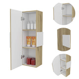 Tuhome Vanguard Medicine Cabinet with Three Spacious Shelves, Single-Door Enclosed Storage, Modern Wall-Mounted Bathroom Organizer for Toiletries, Medicines, Daily Essentials, and Contemporary Home Organization