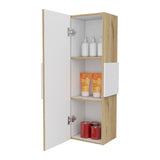 Tuhome Vanguard Medicine Cabinet with Three Spacious Shelves, Single-Door Enclosed Storage, Modern Wall-Mounted Bathroom Organizer for Toiletries, Medicines, Daily Essentials, and Contemporary Home Organization