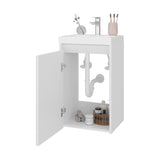 Syracuce Wall-Mounted Bathroom Vanity and Cabinet with Resin Sink, Compact Bathroom Storage Cabinet with One Door and 2 Interior Shelves
