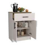 TUHOME Mayorca Multistorage Pantry Cabinet with One Drawer, Two Interior Shelves and Spacious Top Surface, Compact Kitchen Storage Organizer for Small Appliances, Supplies and Everyday Cooking Essentials