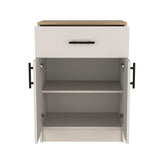 Tuhome Mayorca Multistorage Pantry Cabinet with Spacious Drawer, Double-Door Storage, Internal Tiered Shelves, Modern Home Kitchen Organizer for Small Appliances, Daily Essentials, and Functional Countertop Space