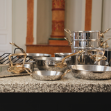 Mauviel M'COOK B 5-Ply Saute Pan With Brass Handle, 3.2-Qt