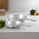 Mauviel M'Cook SB 5-Ply 2-Piece Frying Pan Set With Brushed Cast Stainless Steel Handle