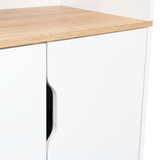 Tuhome Pamplona Microwave Tall Cabinet with Spacious Counter Surface, Multiple Storage Shelves, Upper and Lower Double Door Cabinets, Integrated Cable Management and Large Vertical Design for Modern Kitchens